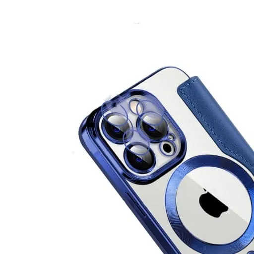 Etui Flip Wallet Magsafe iPhone 12 Pro Max - Srebrny