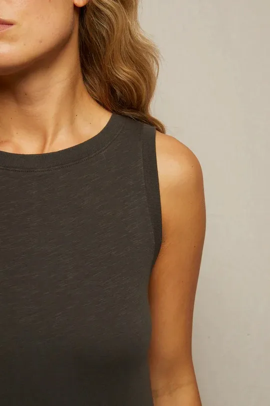 eva slub jersey tank dress in vintage black