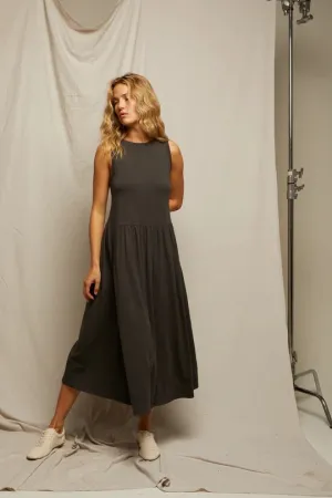 eva slub jersey tank dress in vintage black