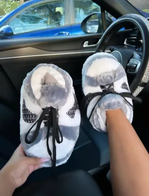 fluffed house slippers