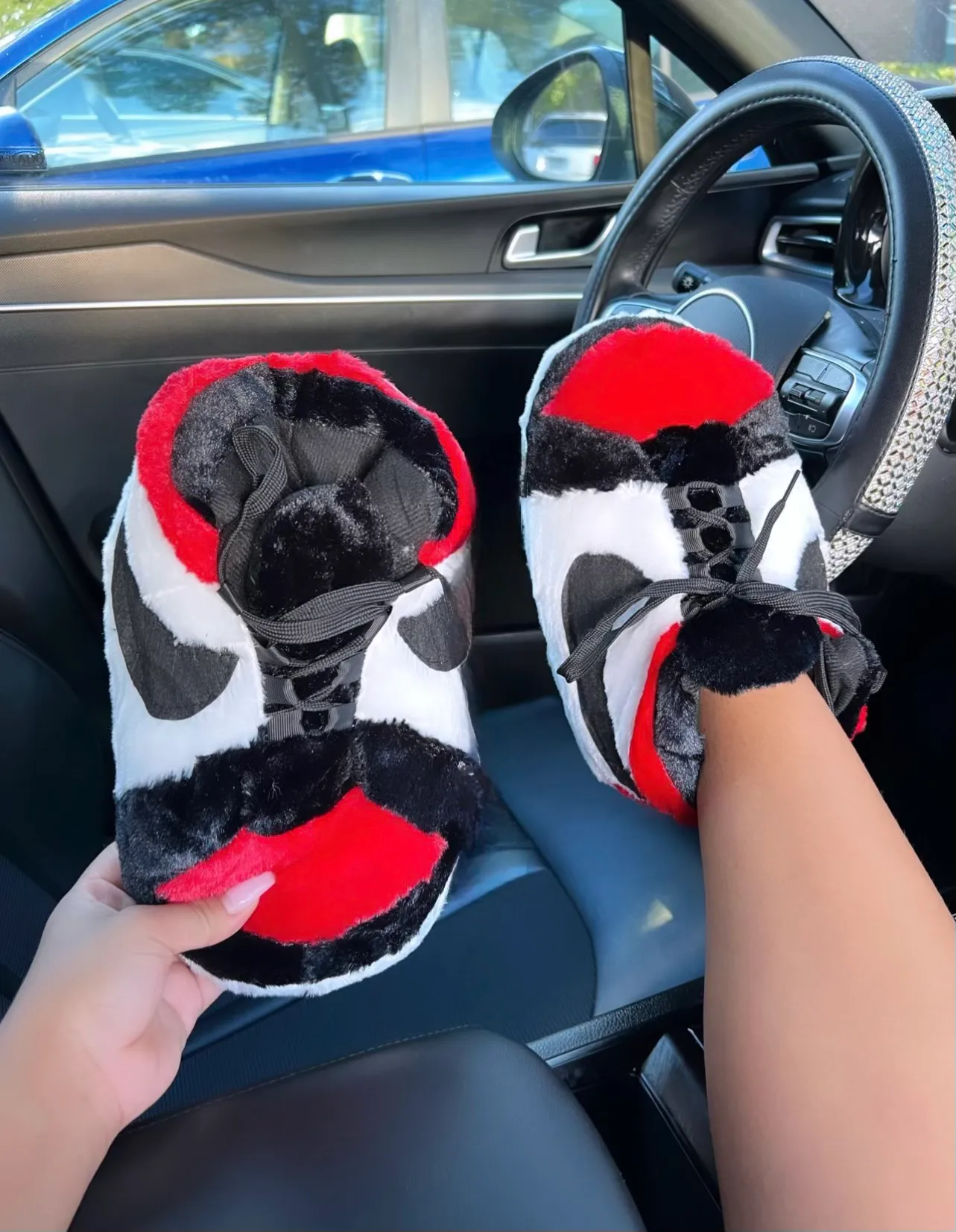 fluffed house slippers