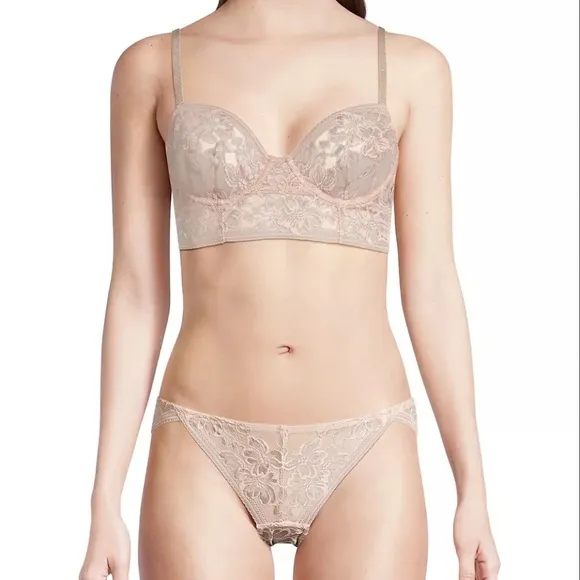 Free People Intimately Sorento Demi Longline Bra Panty Set in Sweet Nothings