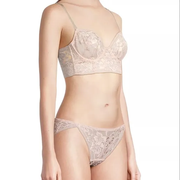 Free People Intimately Sorento Demi Longline Bra Panty Set in Sweet Nothings