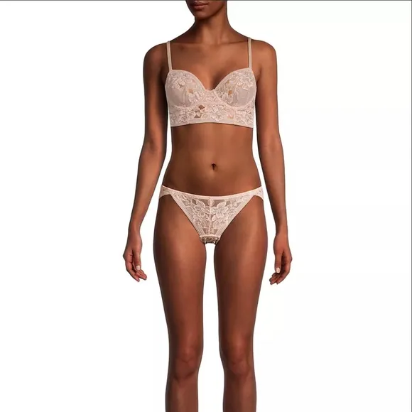 Free People Intimately Sorento Demi Longline Bra Panty Set in Sweet Nothings