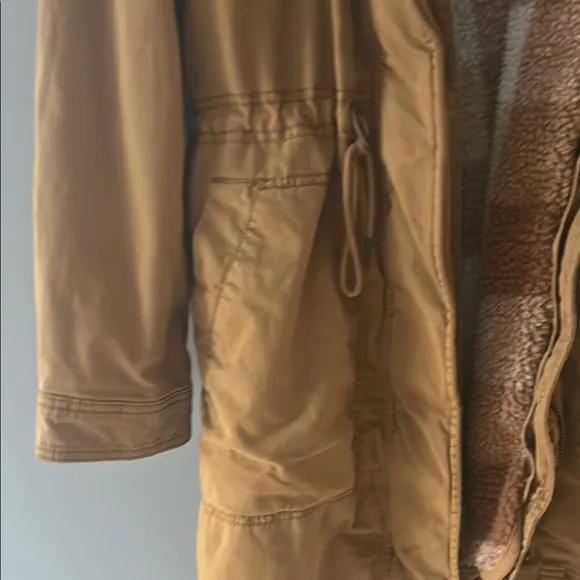GAP Tan Utility Jacket with Hood and Durable Fabric