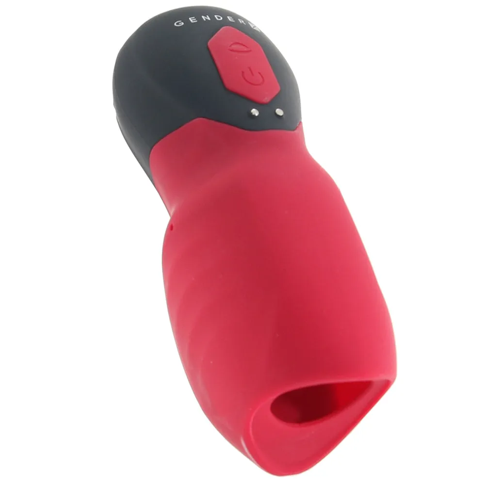 Gender X Body Kisses Rechargeable Vibrating Silicone Suction Massager Red