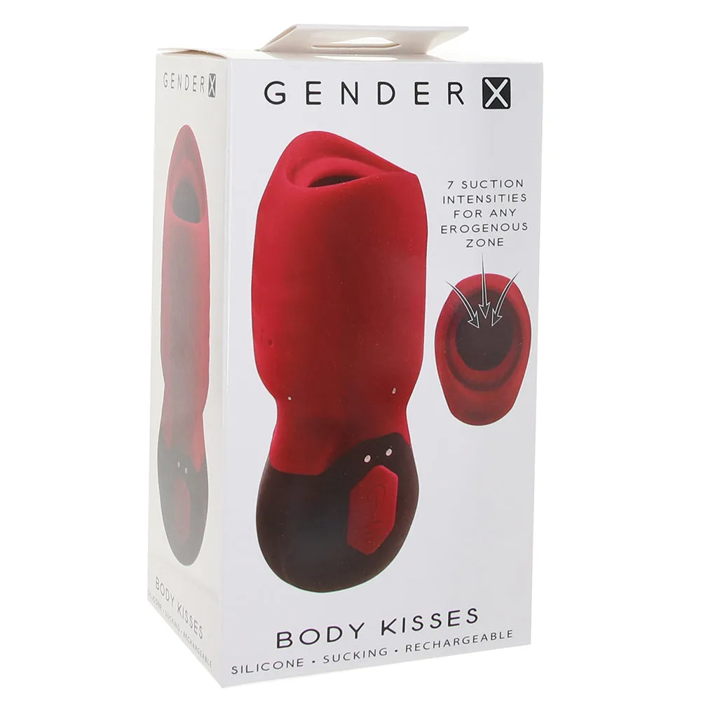 Gender X Body Kisses Rechargeable Vibrating Silicone Suction Massager Red