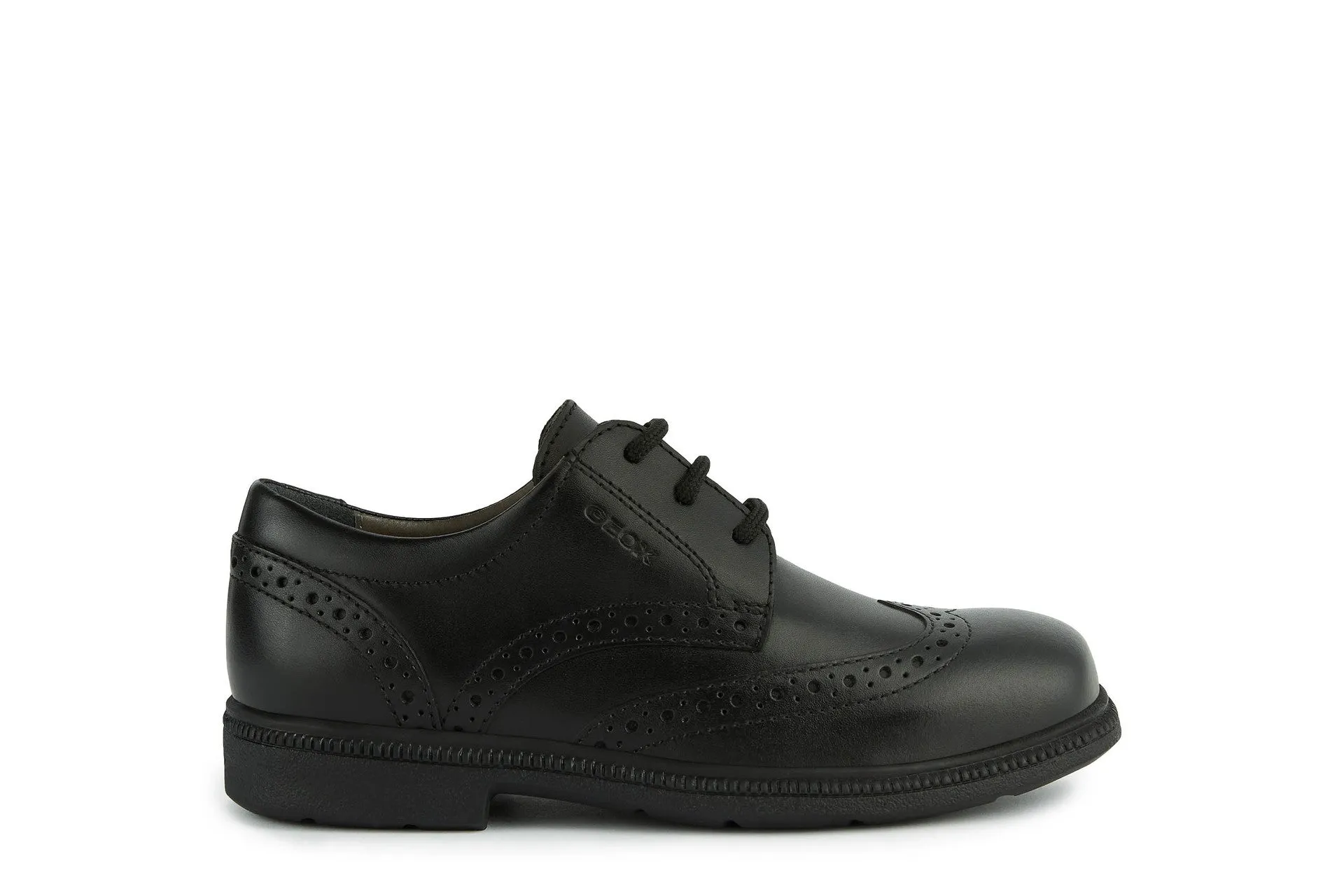 Geox School Shoes | Federico Brogue Lace Up | Black
