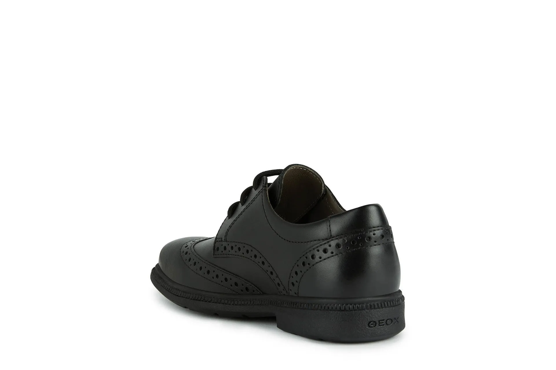 Geox School Shoes | Federico Brogue Lace Up | Black