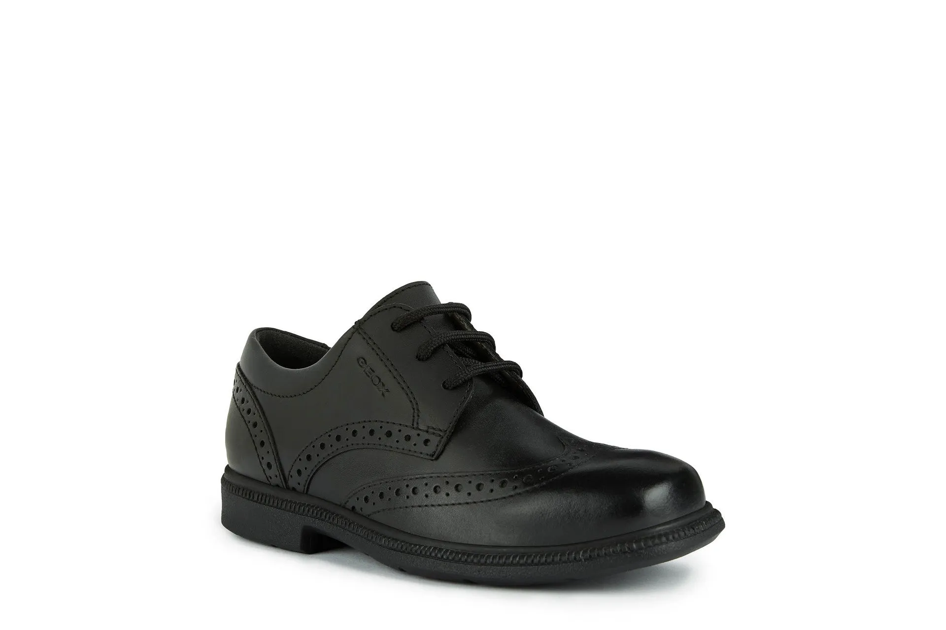 Geox School Shoes | Federico Brogue Lace Up | Black