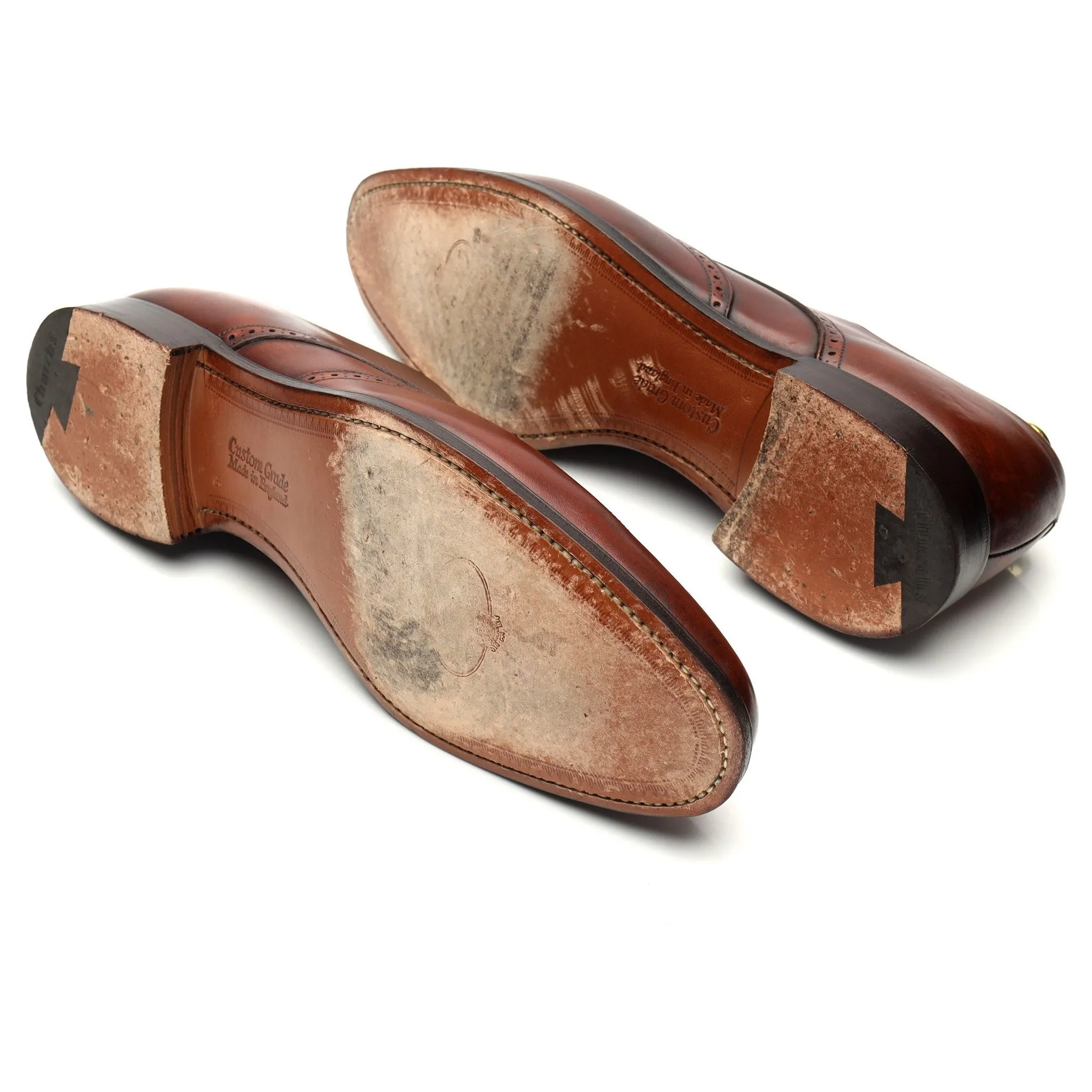 'Glasgow' Brown Leather Derby Brogues UK 8.5 G