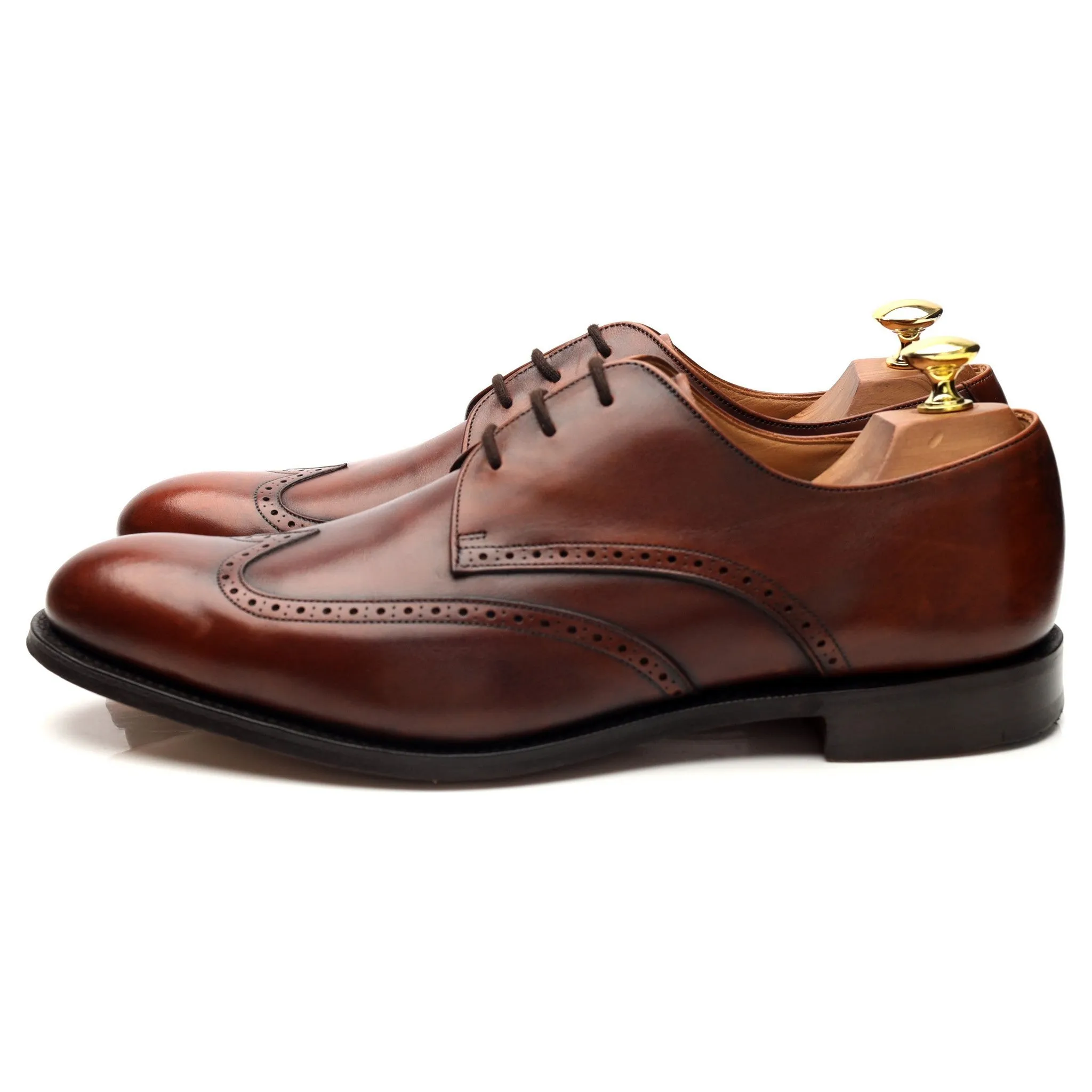 'Glasgow' Brown Leather Derby Brogues UK 8.5 G