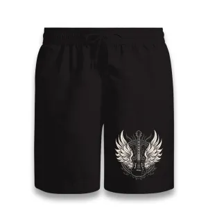 Guitar and the Wings Black Shorts