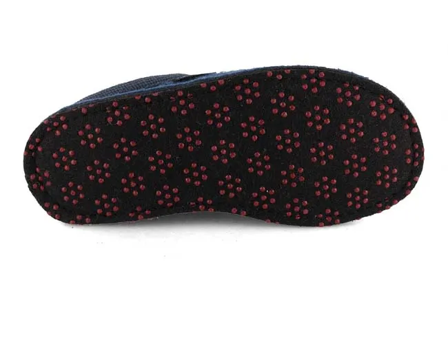 HAFLINGER Women Boiled Wool Slippers 'Flair Choupette', blue
