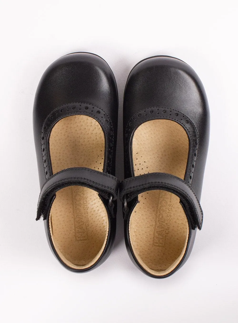 Hampton Classics Emma Wide Fit School Shoes in Black
