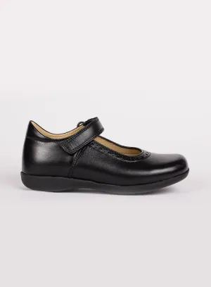 Hampton Classics Emma Wide Fit School Shoes in Black