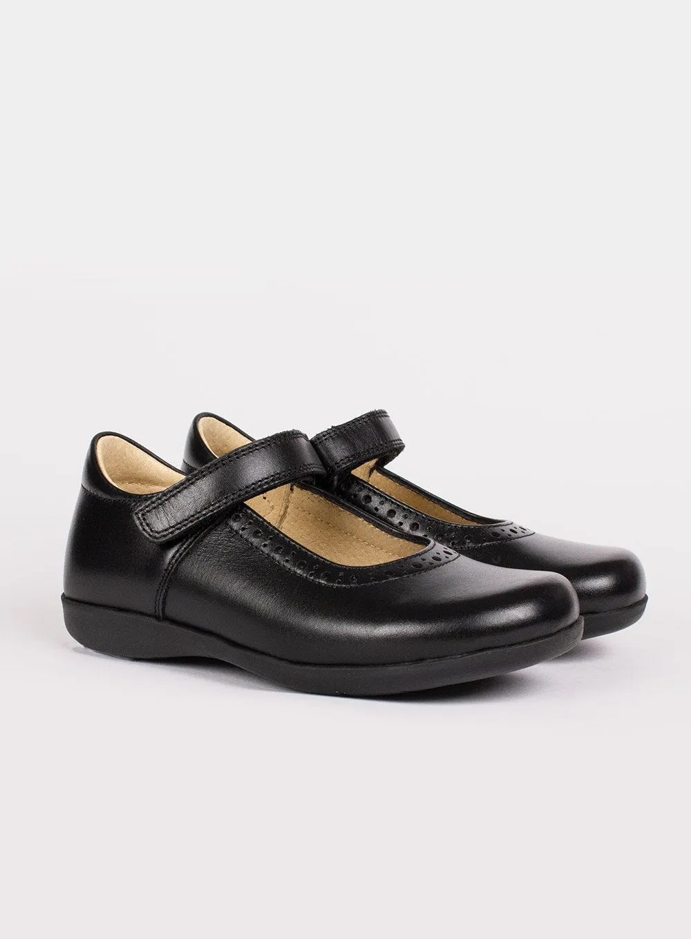 Hampton Classics Emma Wide Fit School Shoes in Black