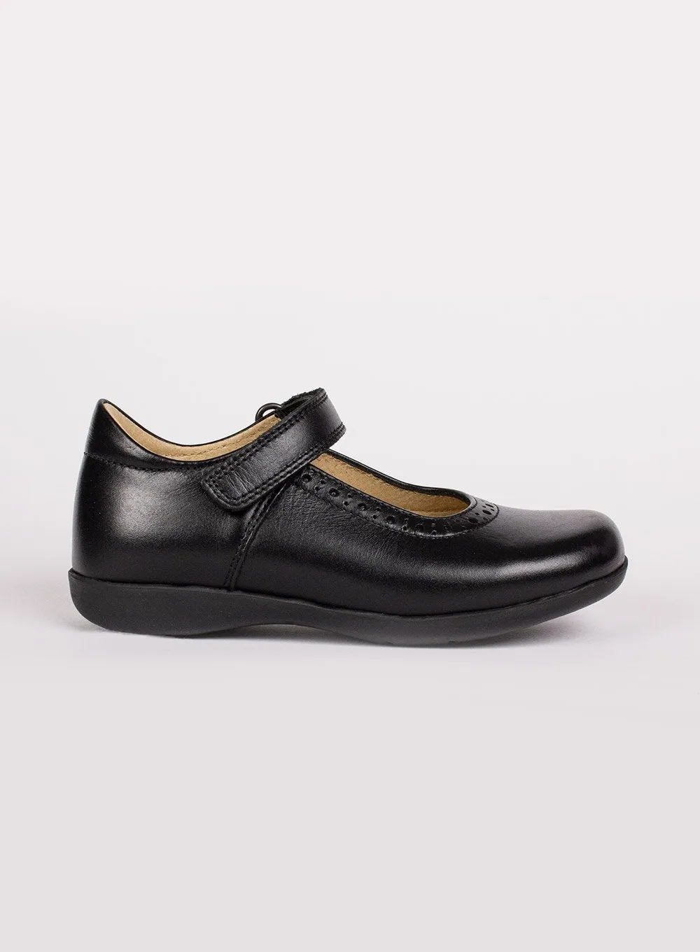 Hampton Classics Emma Wide Fit School Shoes in Black