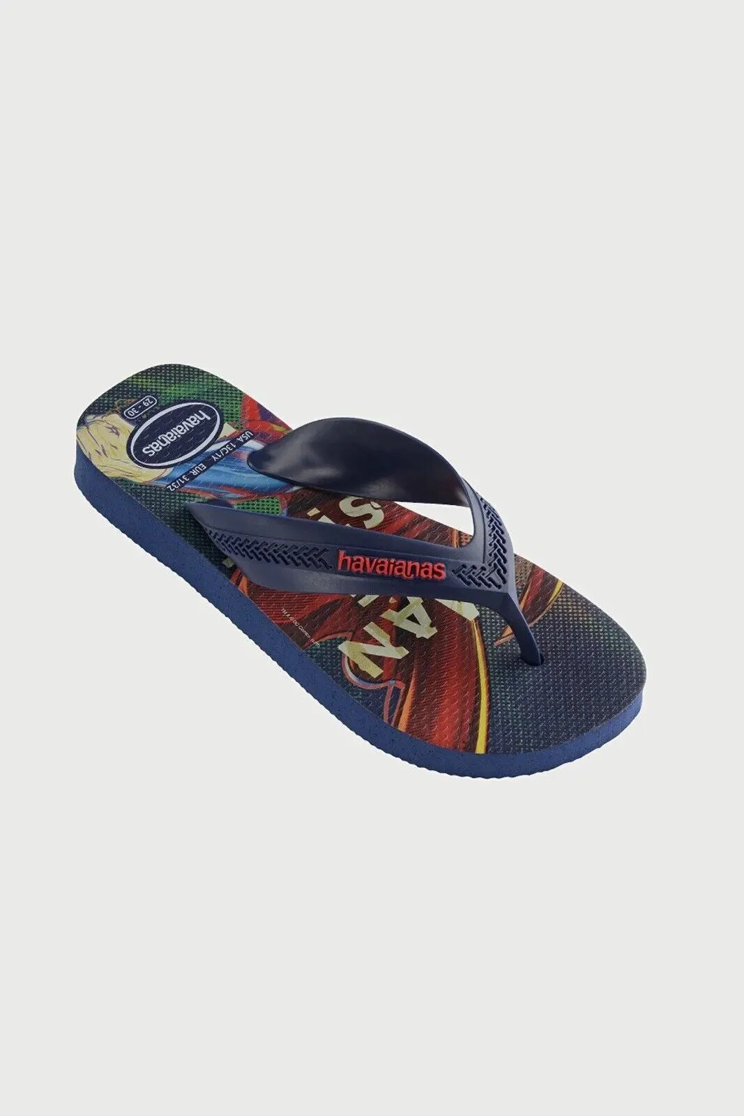 Havianas Kids Max Heroes SuperMan Navy Flip Flops Thongs Size EU 23/24 / US 7