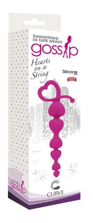 Hearts on a String Anal Bead - Magenta