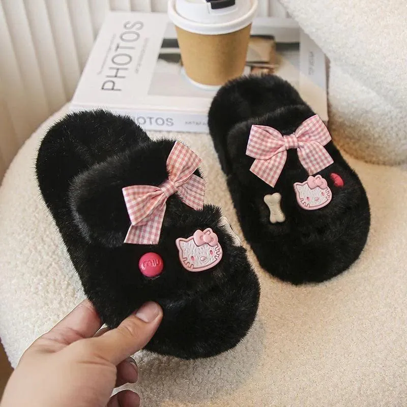 Hello Kitty Fluffy Kids' Slippers