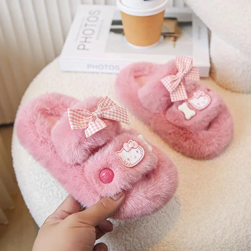 Hello Kitty Fluffy Kids' Slippers