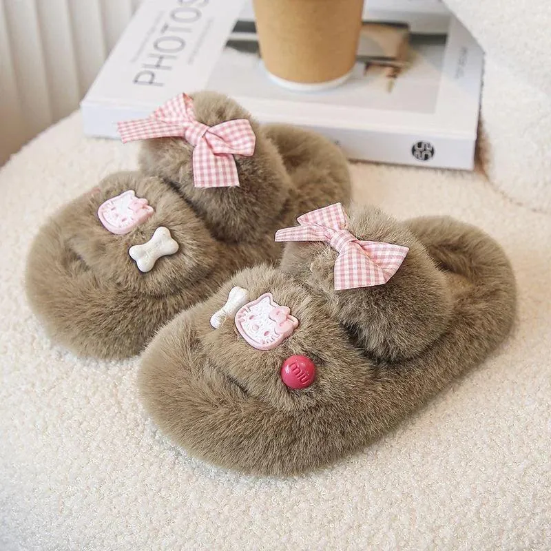 Hello Kitty Fluffy Kids' Slippers
