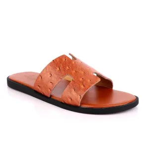 Hermes Paris  Leather Slipper-Brown