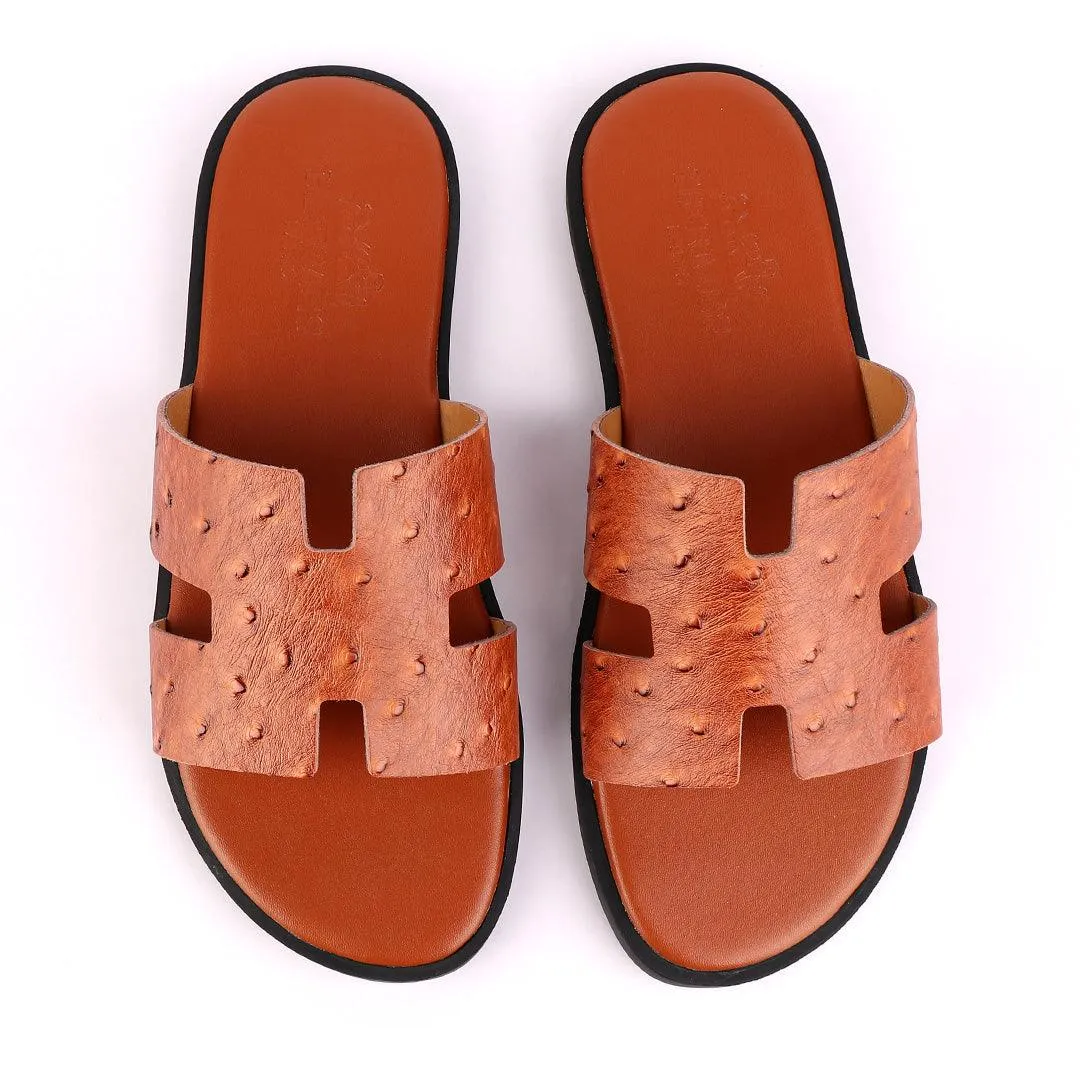 Hermes Paris  Leather Slipper-Brown