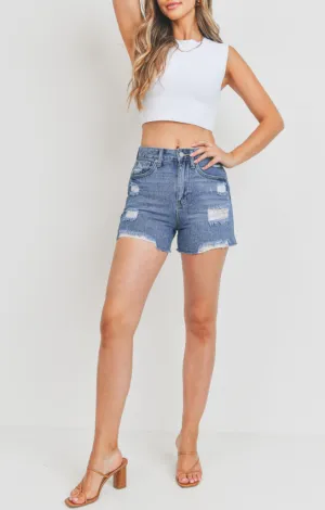 High Waisted Distressed Shorts