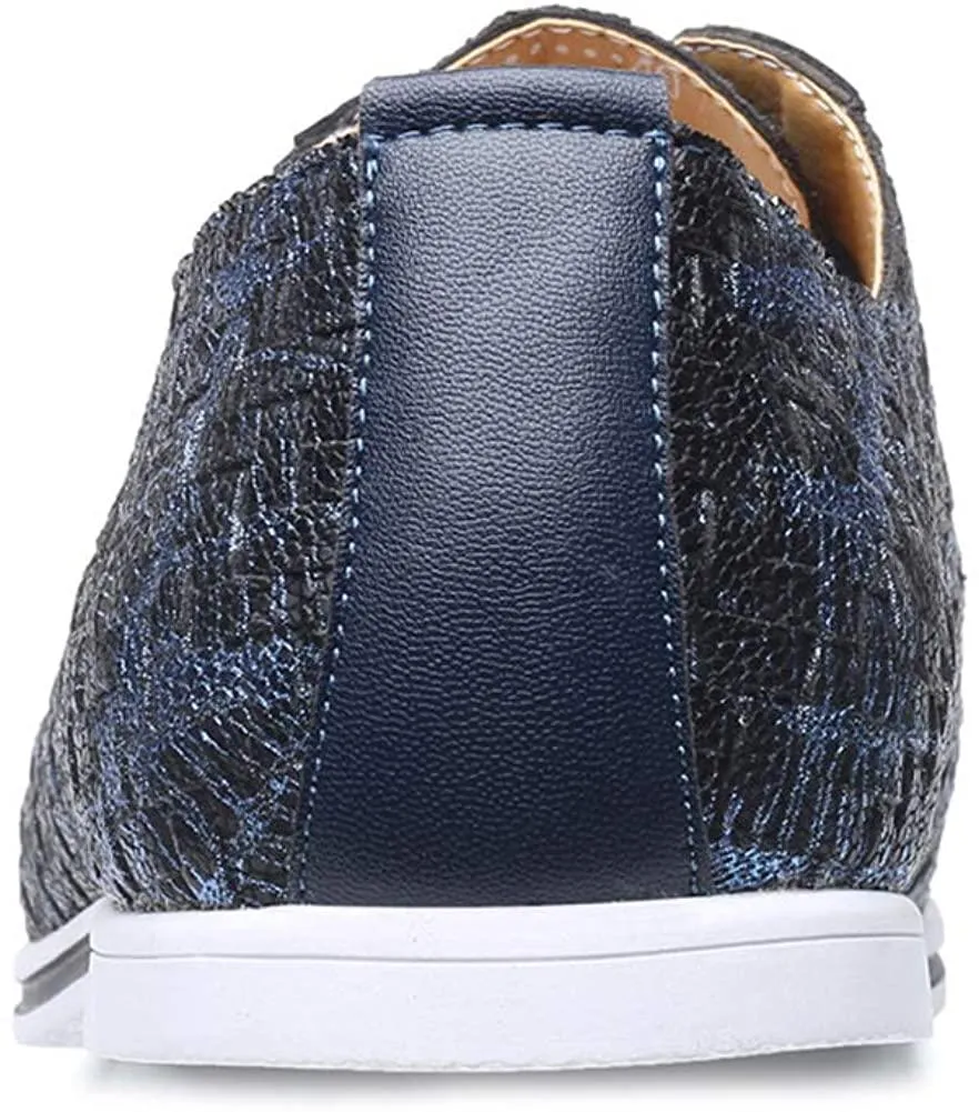 HYJ Men's Casual Oxford Shoes Breathable Flat Fashion Sneakers Lace-up Loafers