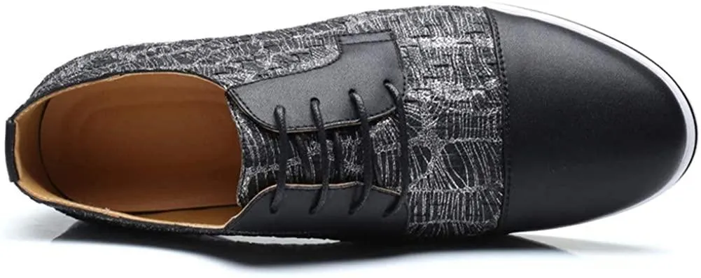 HYJ Men's Casual Oxford Shoes Breathable Flat Fashion Sneakers Lace-up Loafers