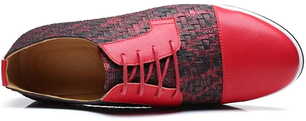 HYJ Men's Casual Oxford Shoes Breathable Flat Fashion Sneakers Lace-up Loafers