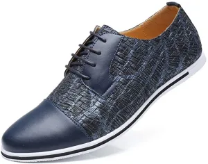 HYJ Men's Casual Oxford Shoes Breathable Flat Fashion Sneakers Lace-up Loafers