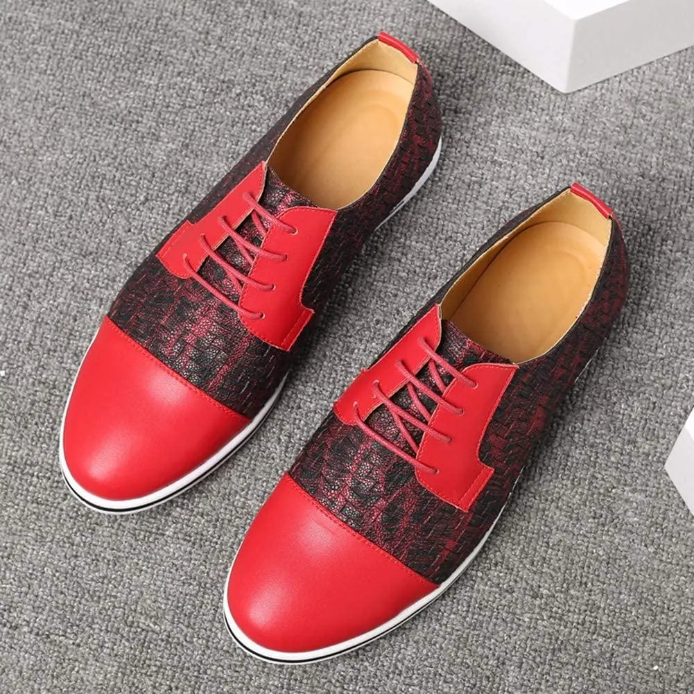 HYJ Men's Casual Oxford Shoes Breathable Flat Fashion Sneakers Lace-up Loafers