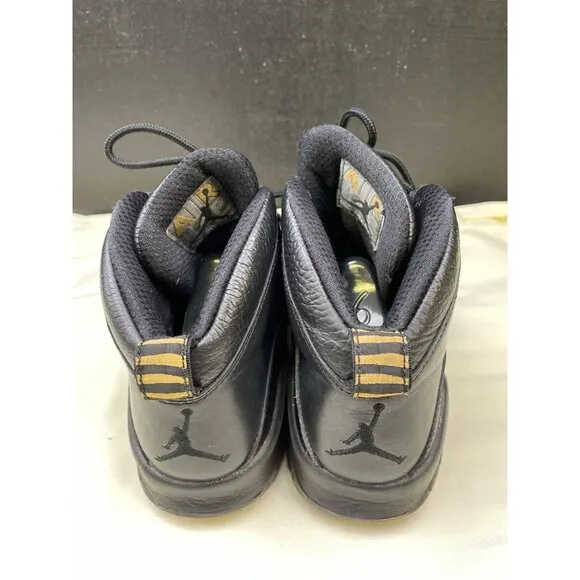 Jordan 10 Retro Boys Big Kid Black Leather Sneakers Shoes Size 6Y SKU 6491