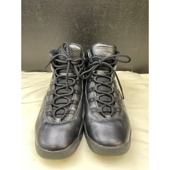 Jordan 10 Retro Boys Big Kid Black Leather Sneakers Shoes Size 6Y SKU 6491