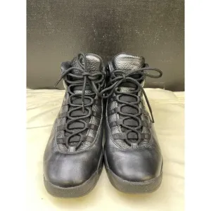 Jordan 10 Retro Boys Big Kid Black Leather Sneakers Shoes Size 6Y SKU 6491