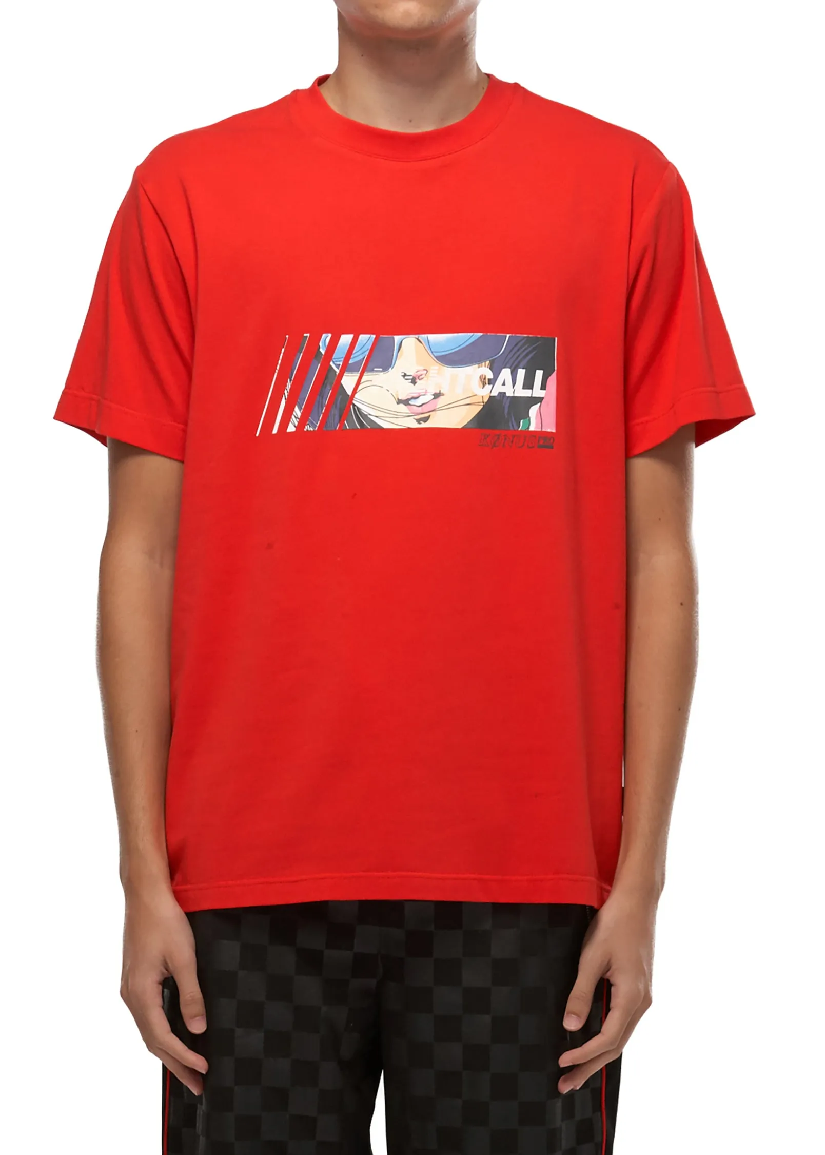 Konus Men's Anime Graphic Tee in Red