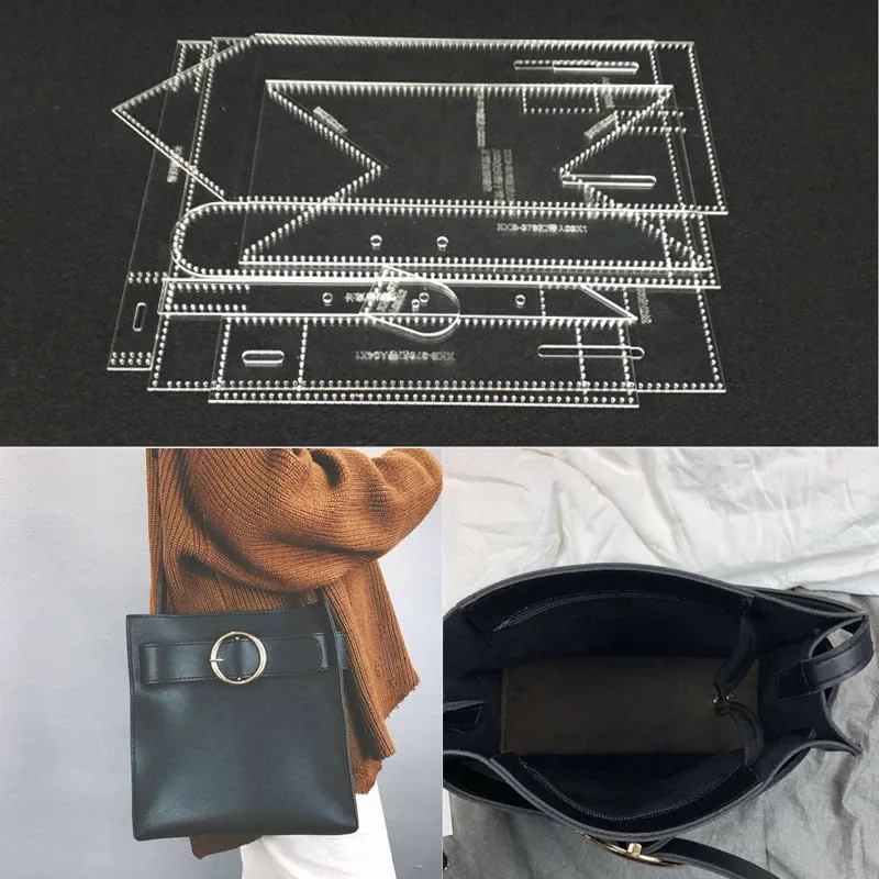 Lady shoulder bag oblique Tote Bag acrylic template DIY handmade leather pattern drawing to make acrylic design durable template