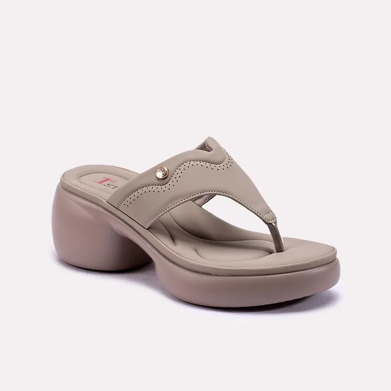 Light Brown Chunky Flip Flops 0412735