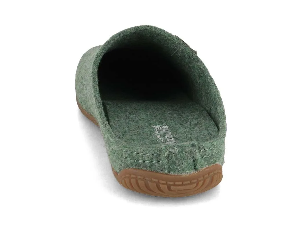 Living Kitzbühel Women Men Felt Slippers 'Swiss Cross', forest