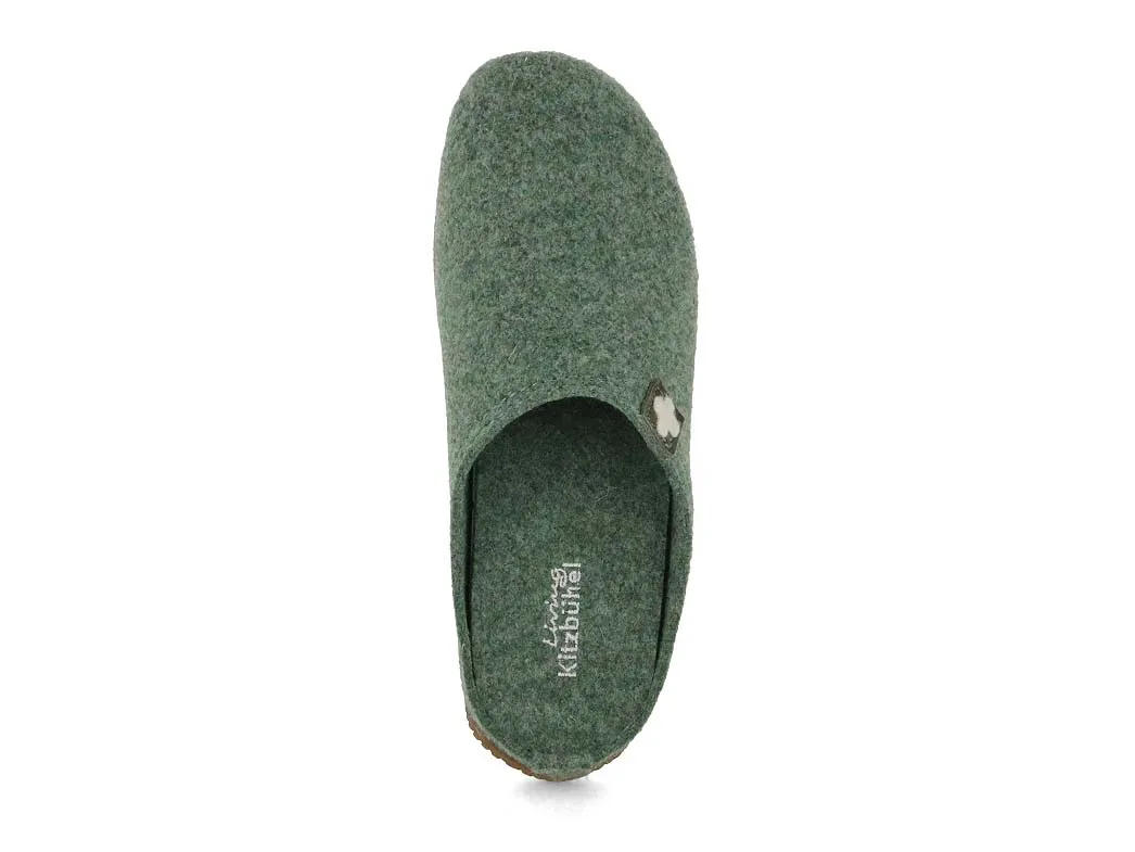 Living Kitzbühel Women Men Felt Slippers 'Swiss Cross', forest