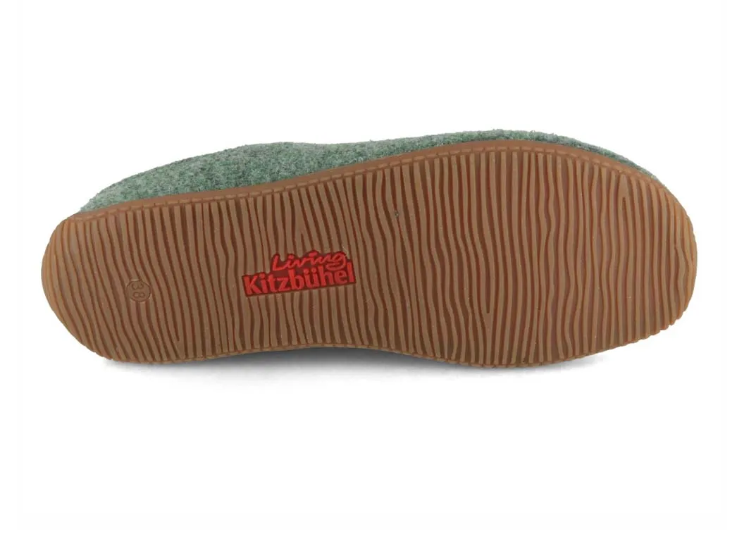 Living Kitzbühel Women Men Felt Slippers 'Swiss Cross', forest