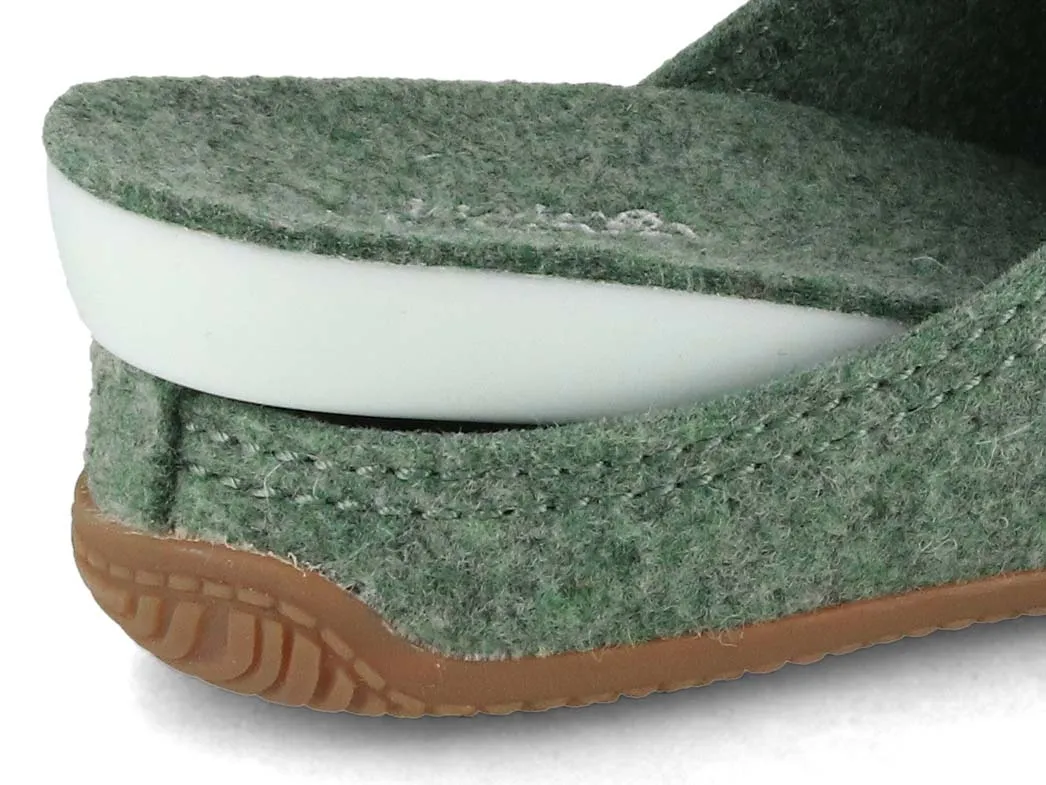 Living Kitzbühel Women Men Felt Slippers 'Swiss Cross', forest