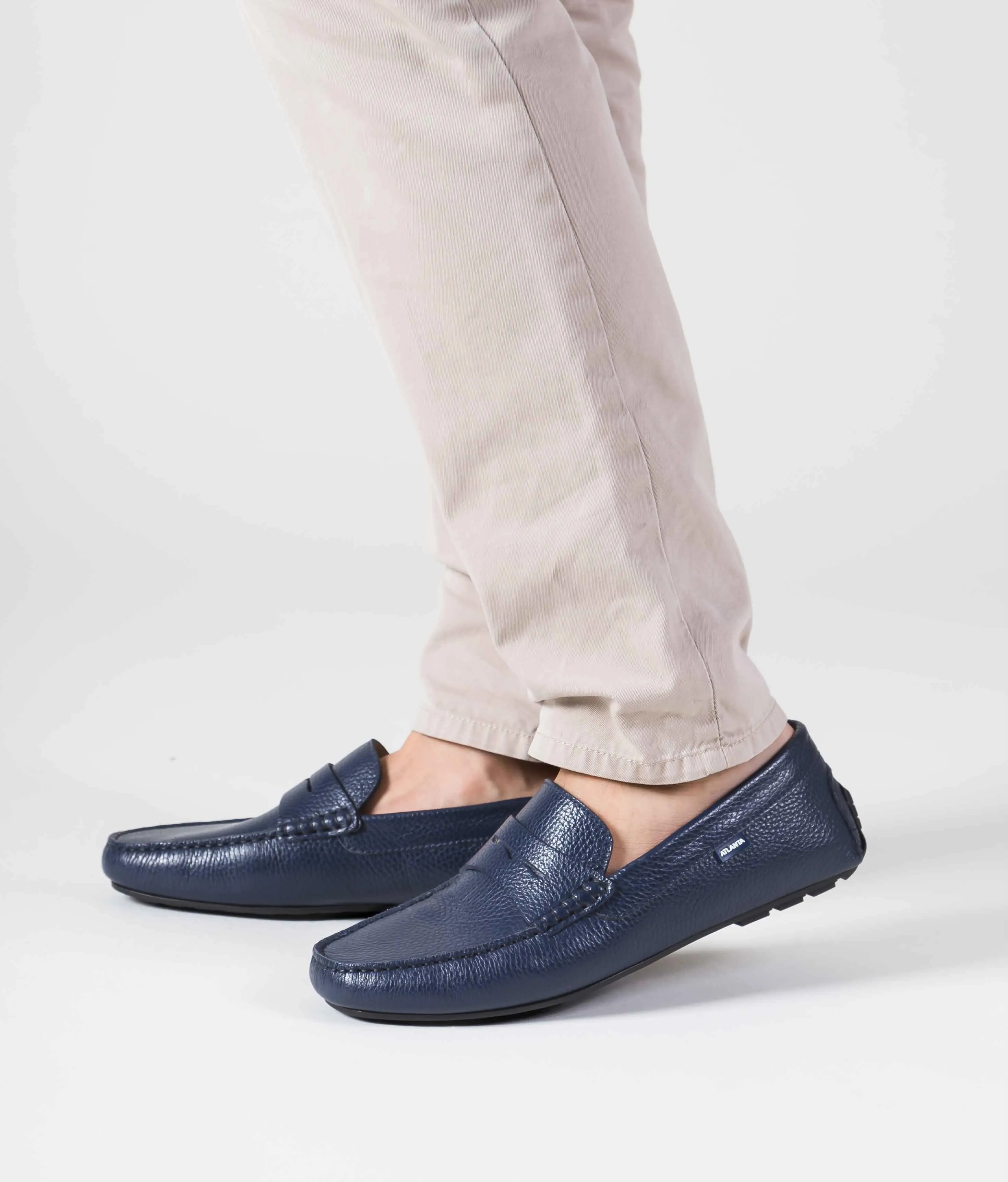 Loafers City - pele gravada azul oceano