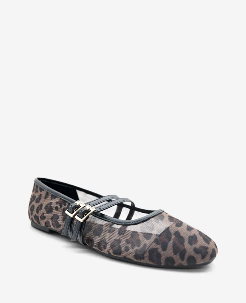 Mackenzie Leopard Print Mesh Mary Jane