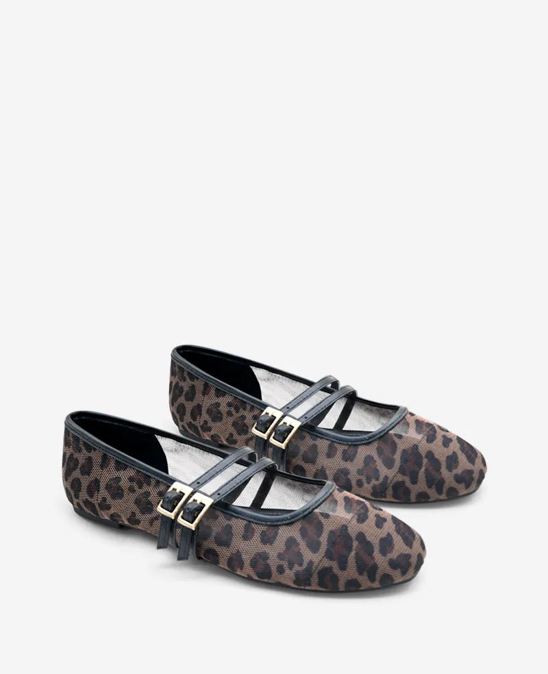 Mackenzie Leopard Print Mesh Mary Jane