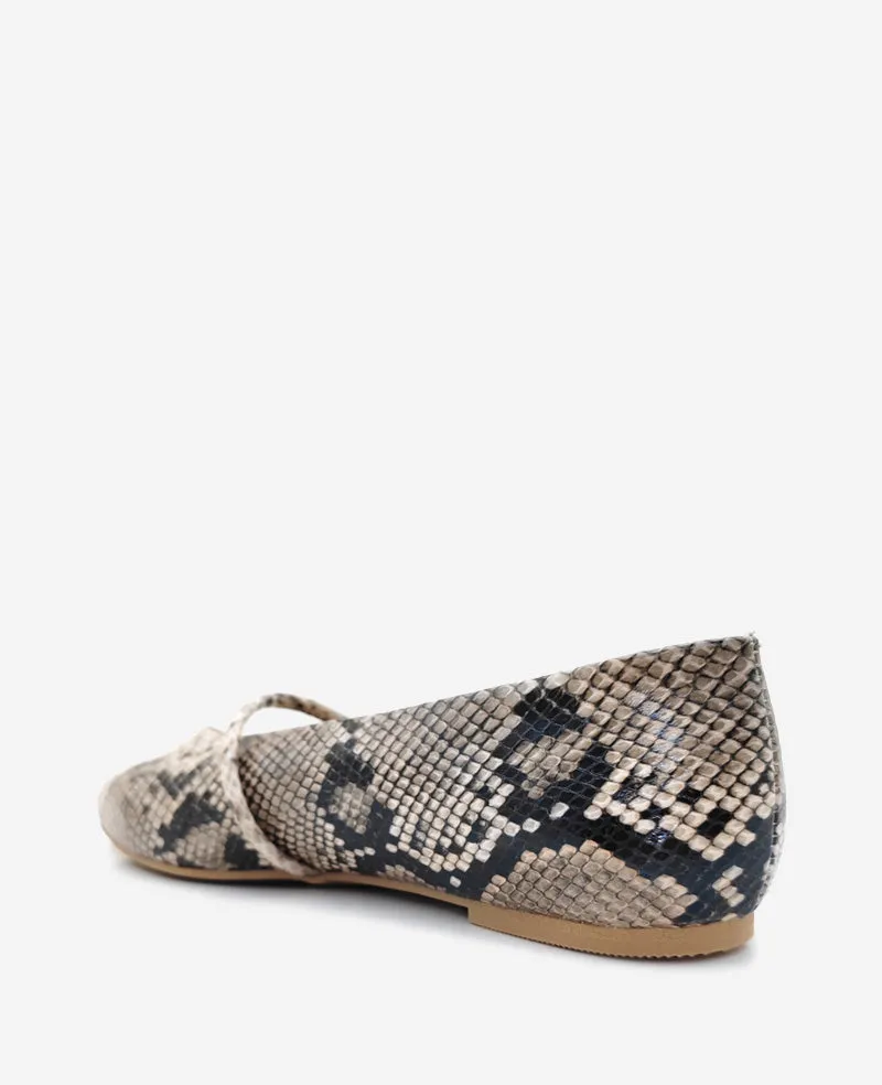 Magnolia Snakeskin Leather Ballet Flat