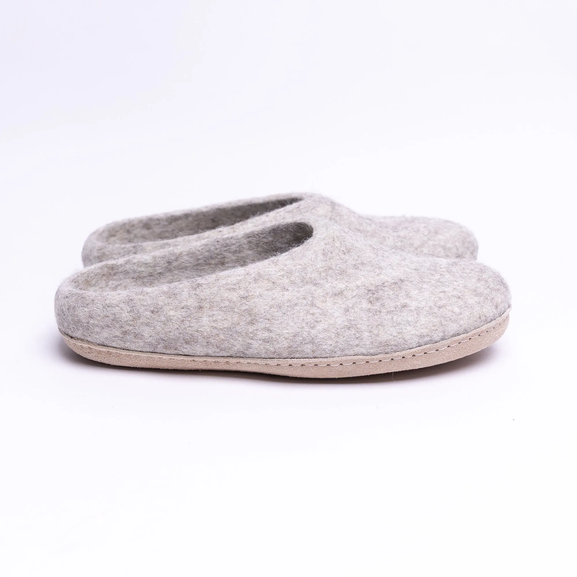 Marbled Tan Wool Felt Slipper for Men & Women
